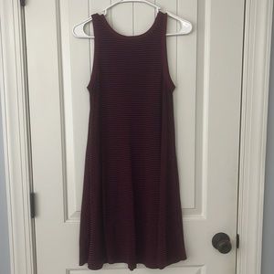 Old Navy size small maroon and black striped dress